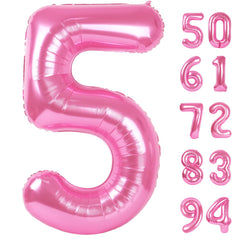 IWERP pink 5 balloon 40 inch creates a striking birthday photo backdrop.