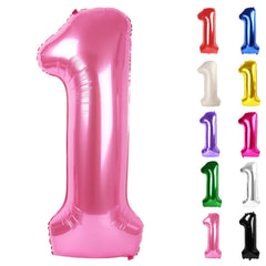 IWERP pink 1 balloon 40-inch front view for bold first birthday photos