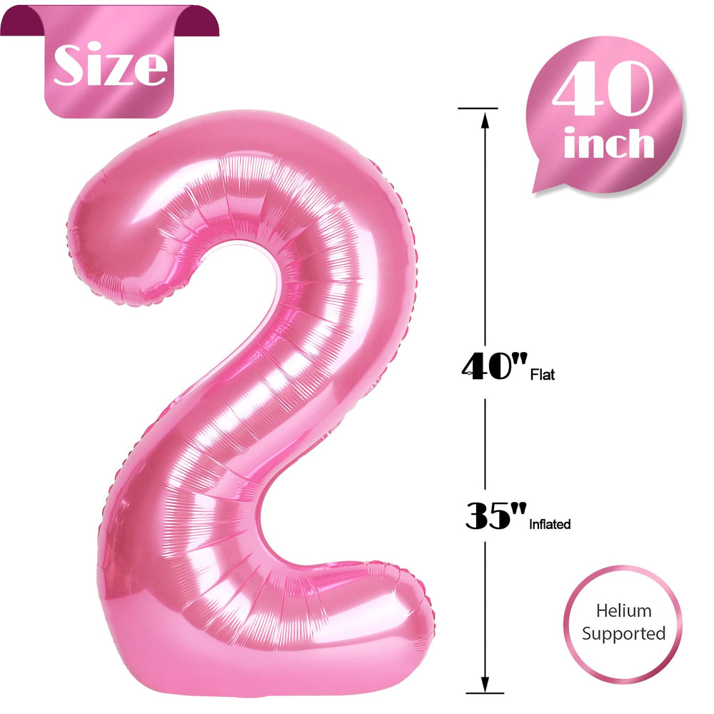 IWERP pink number 2 balloon hanging setup for versatile party displays