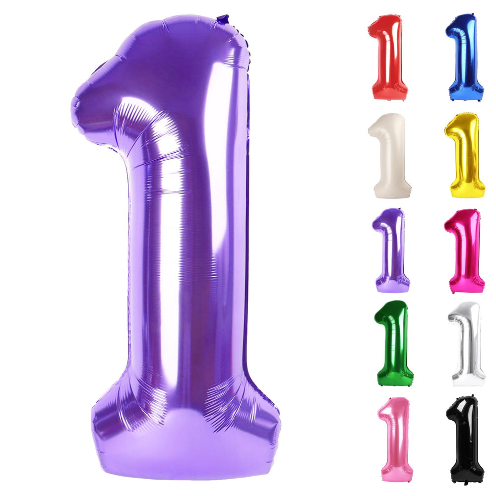 IWERP Purple Number 1 balloon, 40-inch centerpiece for a memorable first birthday photo