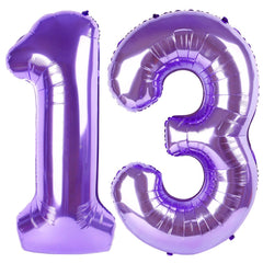 IWERP purple number 13 balloon 40 inch elevates party photos and creates a bold centerpiece.