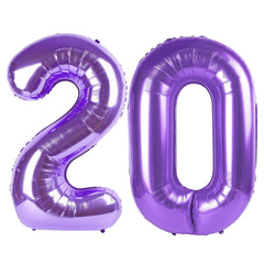 IWERP Purple Number 20 Balloon 40 inch creates a striking birthday backdrop.