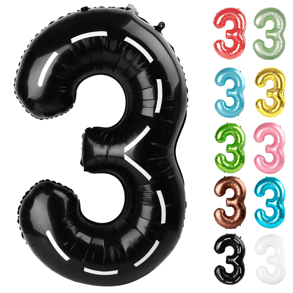 IWERP race car number 3 balloon 40-inch creates a bold photo backdrop for parties.