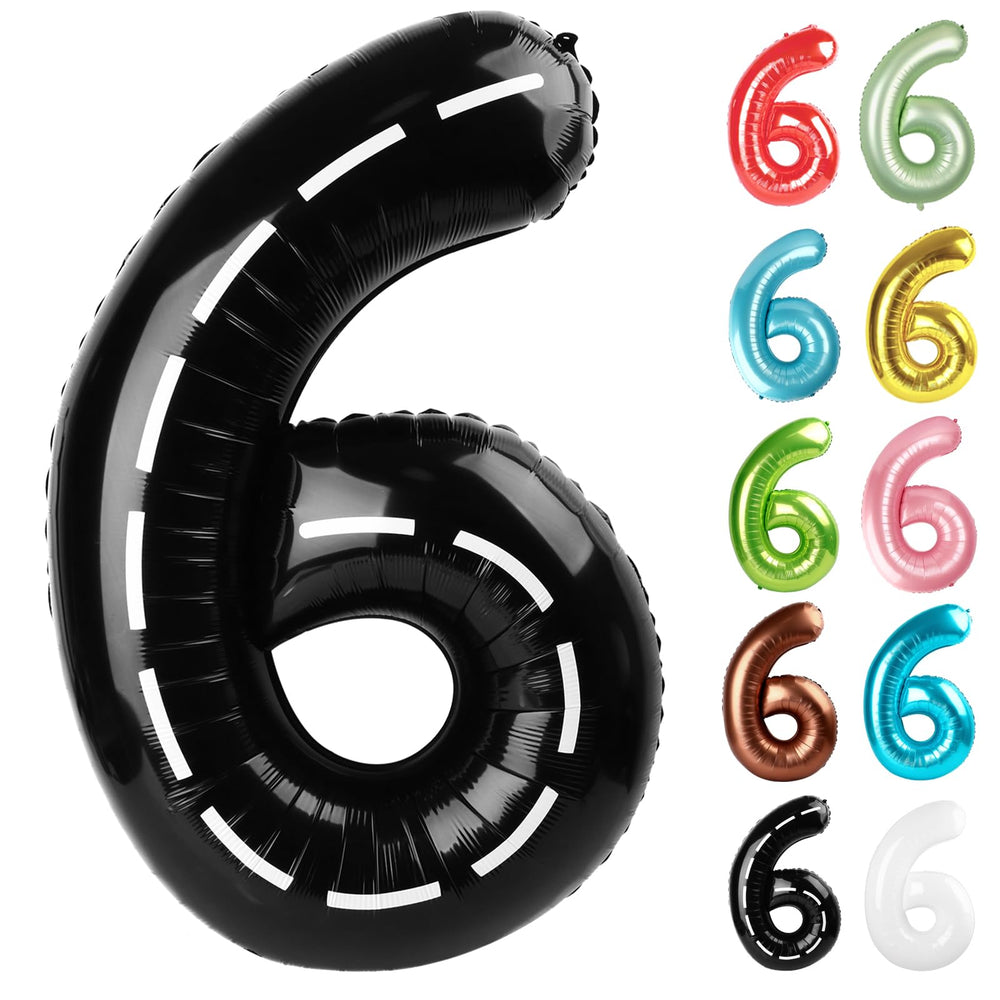 IWERP Race Car Number 6 Balloon 40-Inch, ideal centerpiece for photos.
