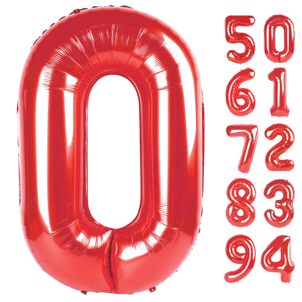 IWERP red number balloon 40-inch, bold centerpiece for birthdays