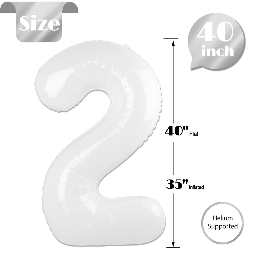 IWERP reusable number 2 balloon white helps extend party décor across events.