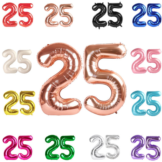 IWERP rose gold 25 balloon 40 inch creates a striking birthday centerpiece and photo backdrop