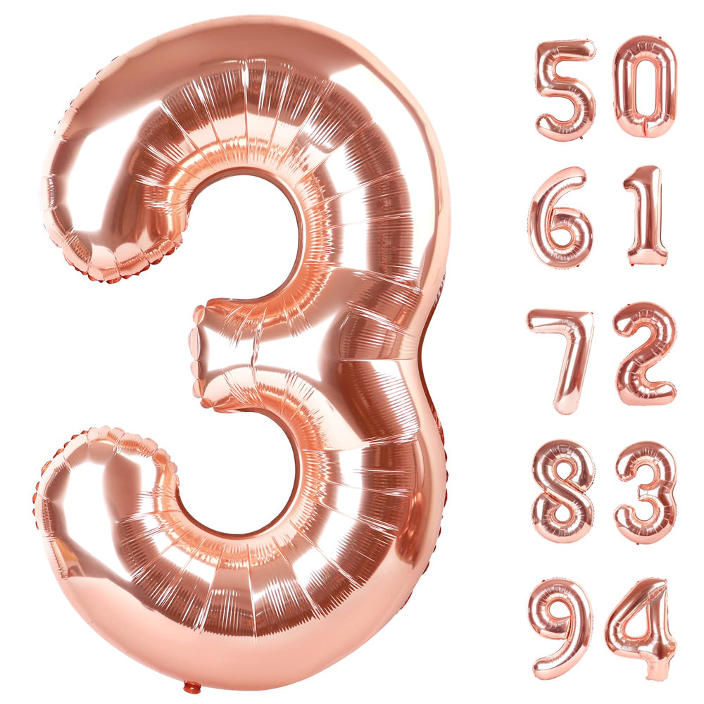 IWERP Rose Gold 3 Balloon 40-inch creates a striking backdrop for photos.