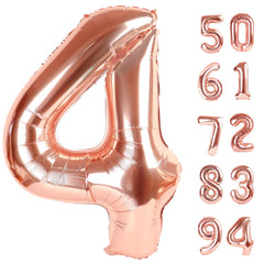 IWERP Rose Gold 4 Balloon 40-inch serves as a striking birthday centerpiece.