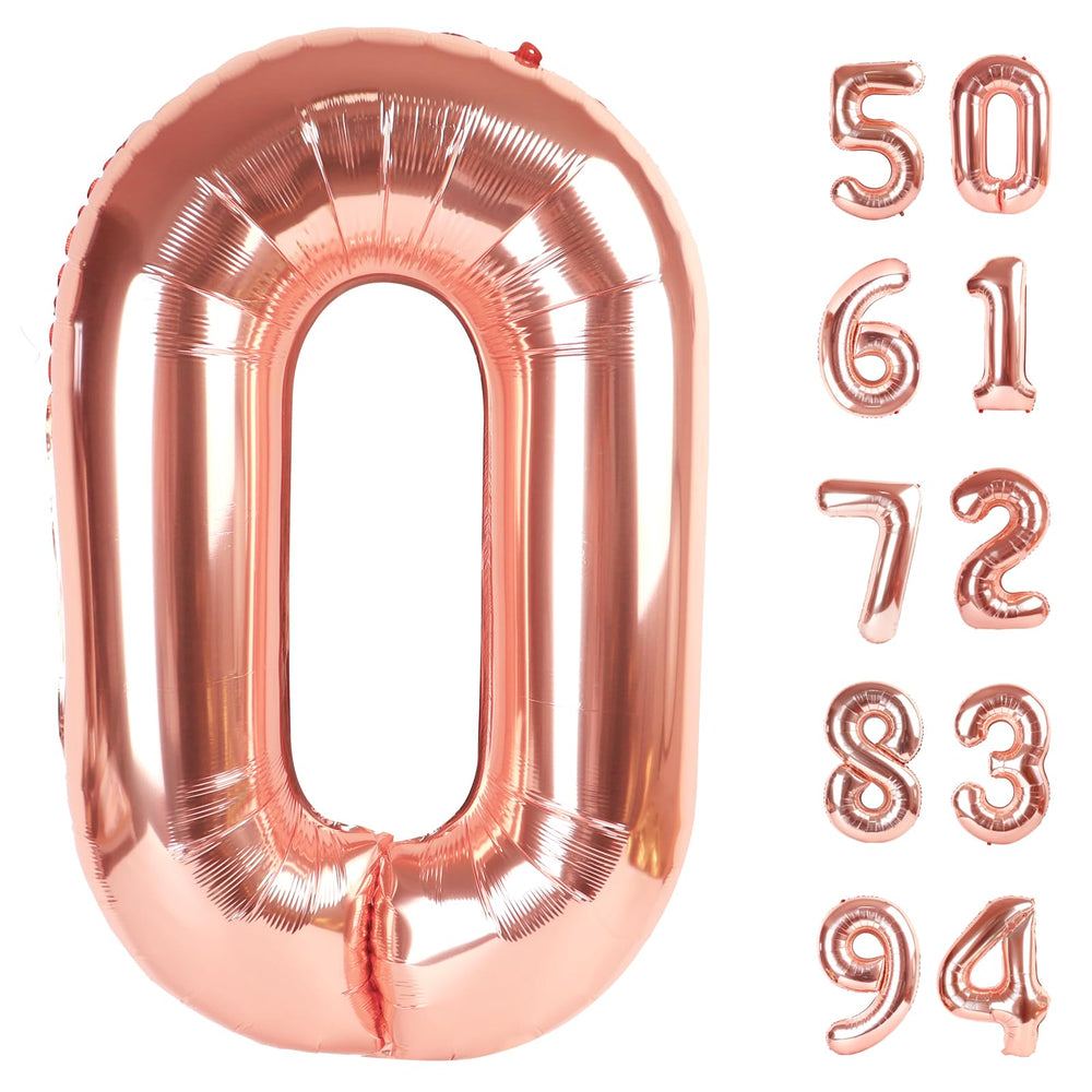 IWERP Rose Gold 40 Inch Number Balloon as a bold birthday backdrop.