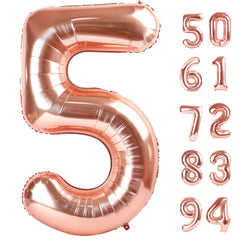IWERP rose gold 5-balloon 40-inch creates a bold birthday focal point for photos.