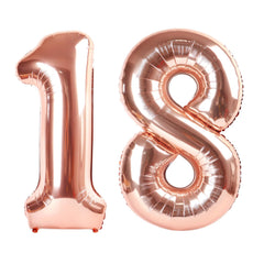 IWERP rose gold 40-inch number 18 balloon, ideal centerpiece for birthday photos.