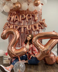 IWERP versatile party prop pairs with other rose gold decor.
