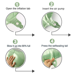 IWERP Sage Green balloon shows inflation options for helium or air.