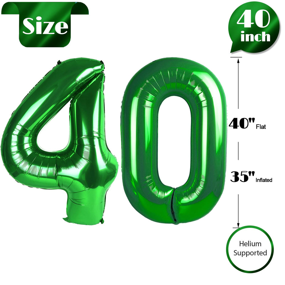 IWERP 40-number foil balloon self-seals for quick setup and reuse.