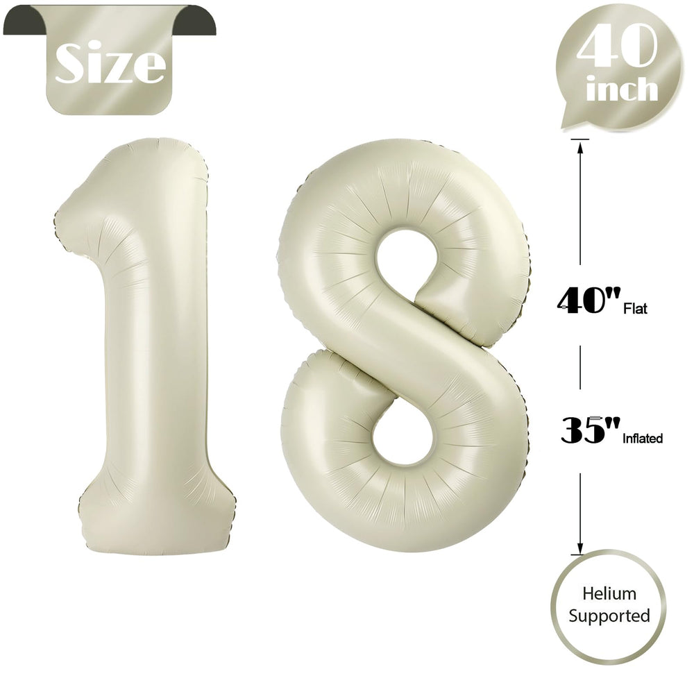 IWERP self sealing cream 18th birthday balloon for easy inflation and reuse.