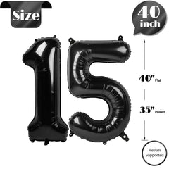 IWERP self-sealing 15th birthday balloon for quick setup and reuse.
