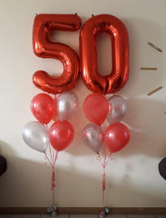 IWERP self-sealing red number balloon simplifies inflation and reuse.