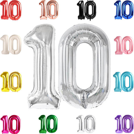 IWERP silver 10-balloon 40-inch creates a bold photo backdrop.