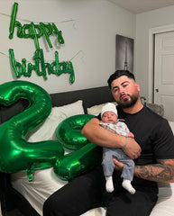 IWERP green birthday decor for matching St. Patrick's or birthday celebrations.