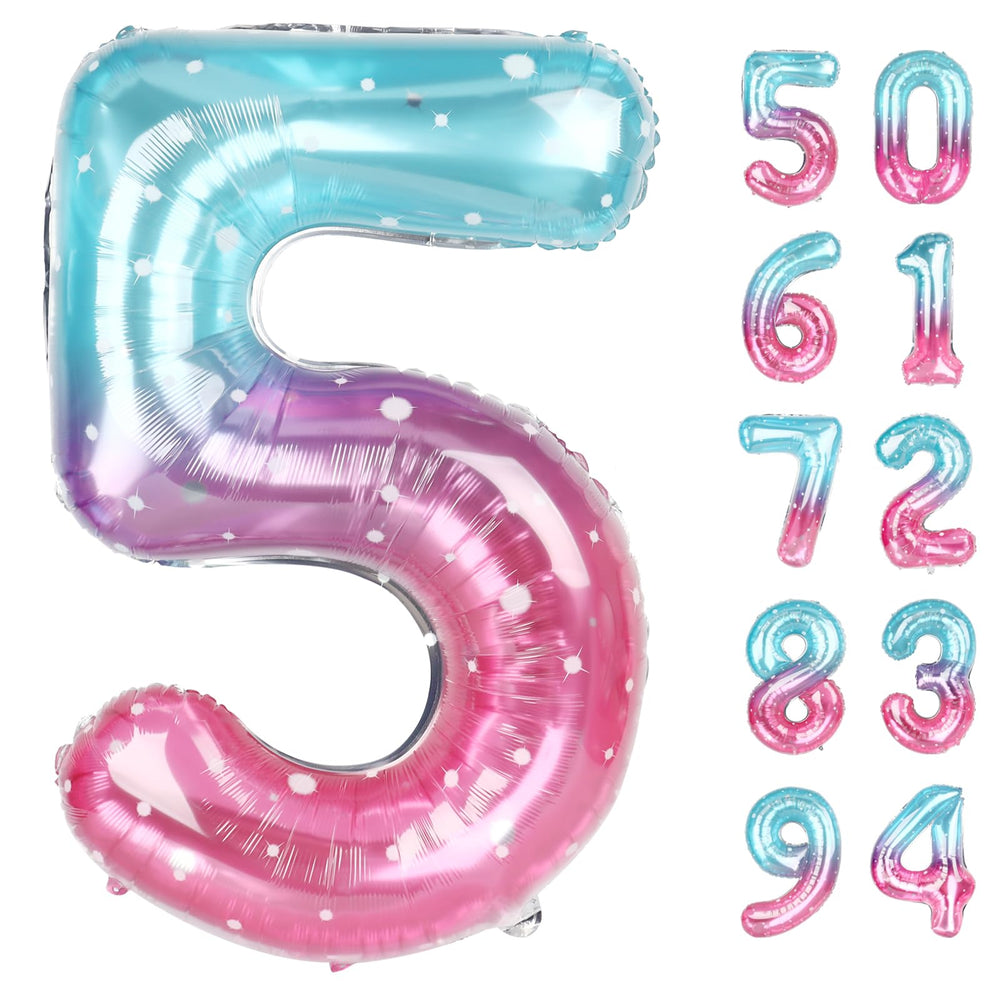 IWERP Starry Sky 5 Balloon 40 inch centerpiece for birthday photos.