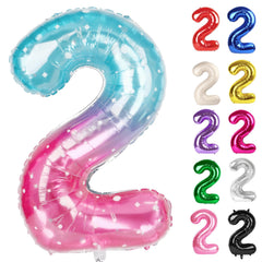 IWERP Starry Sky Number 2 balloon 40-inch creates bold birthday backdrop.