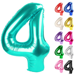 IWERP Teal number 4 balloon 40-inch ready to make a bold entrance decoration