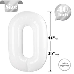 IWERP White Number 0 Balloon self-sealing valve simplifies inflation and reuse.
