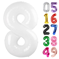 IWERP White Number 8 balloon 40-inch creates a bold photo backdrop for celebrations