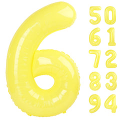 IWERP Yellow 6 balloon 40-inch creates a bold birthday backdrop for photos.