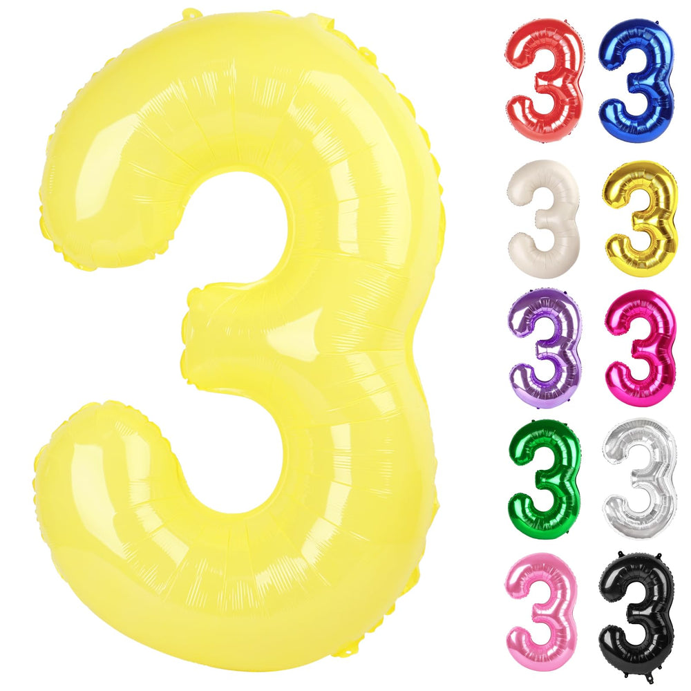 IWERP Yellow 40-inch Number 3 balloon serves as a bold photo backdrop.