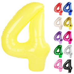 IWERP Yellow Number 4 balloon, 40-inch centerpiece for vibrant 4th birthday photos.