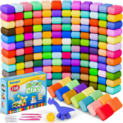 Ixiaoyoo air dry clay kit with 158 colors for vibrant kids' projects.