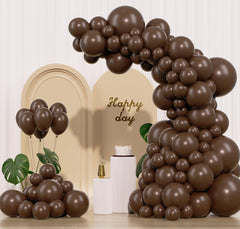 IXVAN dark brown 18-inch balloons for elegant arches and backdrops.