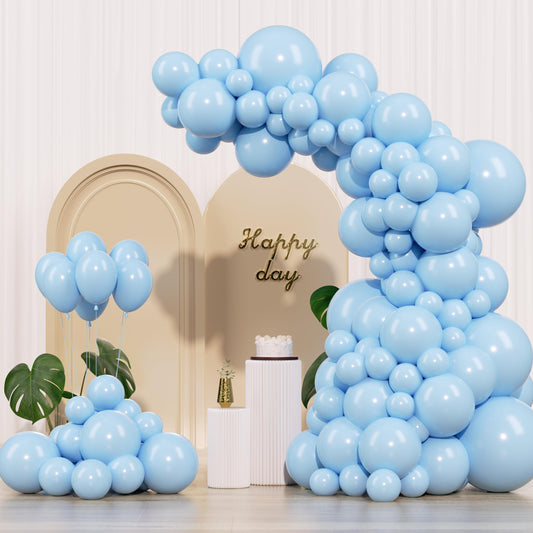 IXVAN pastel blue 18-inch balloons for bold garland backdrops.