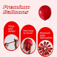IXVAN red balloons 10-inch variety pack for layered balloon walls and accents