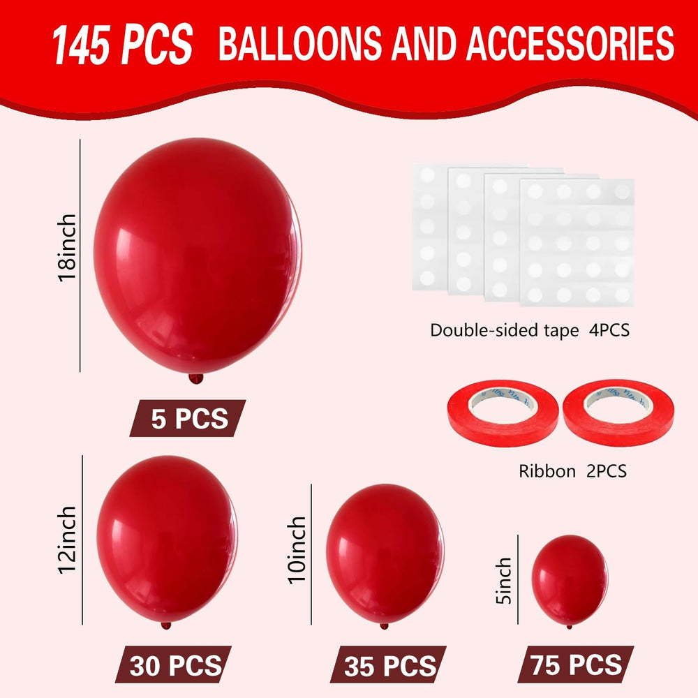 IXVAN red balloons 12-inch bulk set for versatile party decor and garlands