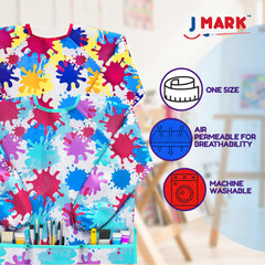 J MARK Art Smock elastic cuff closeup highlights snug, stain-resistant wrist protection.