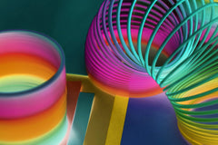 JA-RU Rainbow coil with bouncy ball ready for party favors