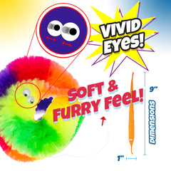 JA-RU fuzzy worm blue demonstrates movement for engaging sensory play.