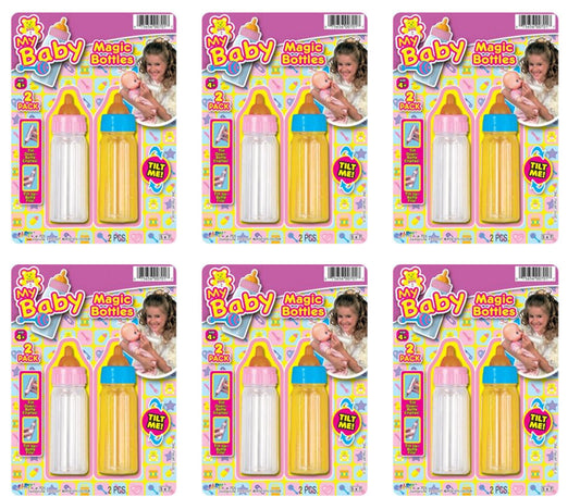 JA-RU Magic Baby Doll Bottles milk bottle set for imaginative play and nurturing pretend scenarios.