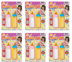 JA-RU Magic Baby Doll Bottles milk bottle set for imaginative play and nurturing pretend scenarios.