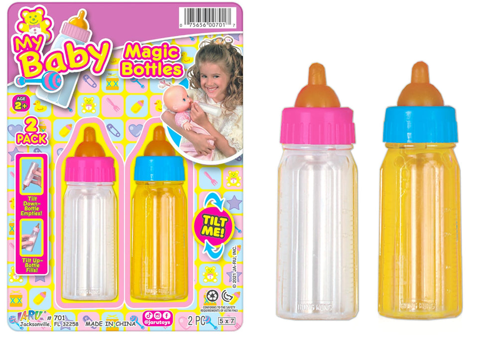 JA-RU Magic Bottle 1oz pair demonstrating disappearing juice for imaginative doll play.