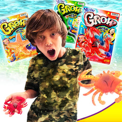 JA-RU Magic Grow Alligator expands in water for sensory play.