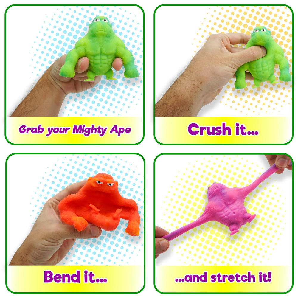 JA-RU Mighty Ape Squishy Toy stretch-demo highlights extreme elasticity for playtime