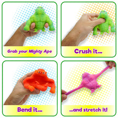 JA-RU Mighty Ape Squishy Toy stretch-demo highlights extreme elasticity for playtime