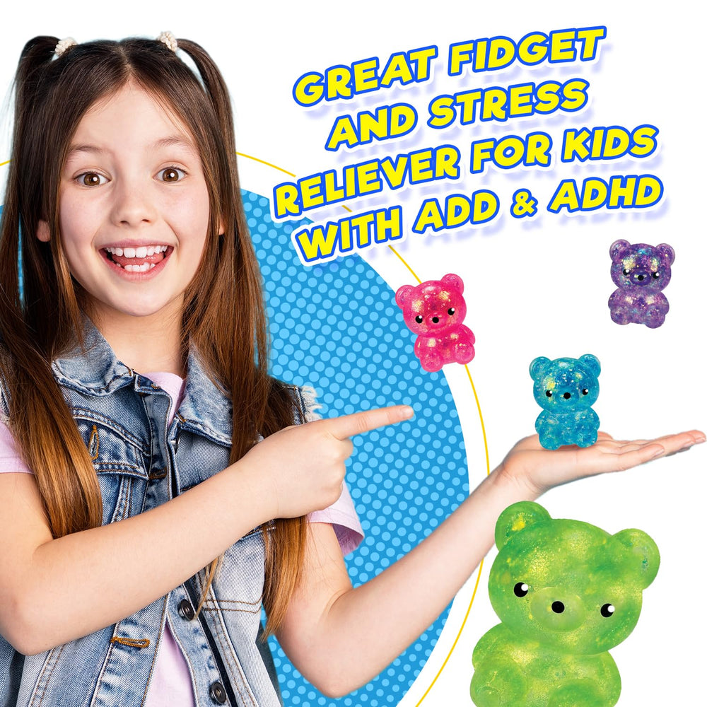 JA-RU Squeezy Bear glitter-filled interior for satisfying squish and focus