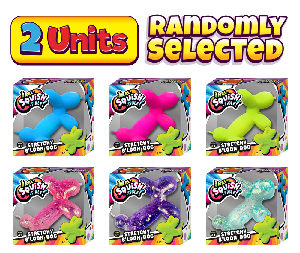 JA-RU Stretchy B'loon Dog pink close-up offers soothing textures for sensory play