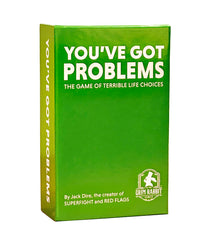 Jack Dire Studios You’ve Got Problems card deck on a party table, ready for laughs.