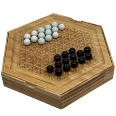 Jackaroo World Abalone board game on a hex grid for strategic two-player play.